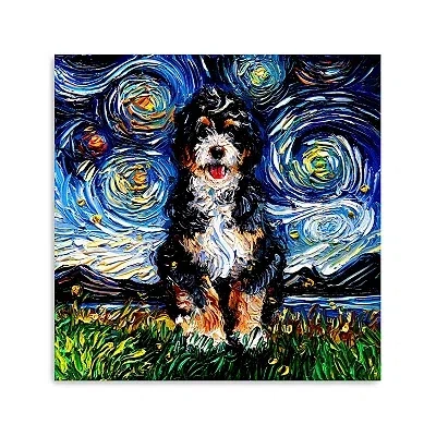 Kirkland's Aja Trier Bernadoodle Starry Night Canvas Print In Multi
