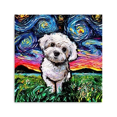 Kirkland's Aja Trier Maltipoo Starry Night Canvas Art Print In Multi
