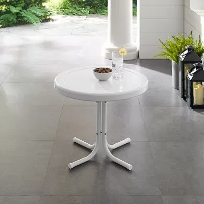 Kirkland's Alabaster White Metal Outdoor Side Table