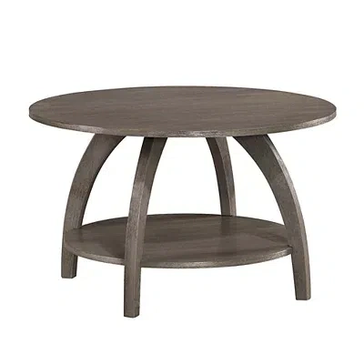 Kirkland's Aldrin Round Grey Wash Coffee Table In Brown