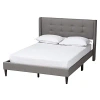 Kirkland's Amala Gray Button Tufted Queen Bed Frame In Gray