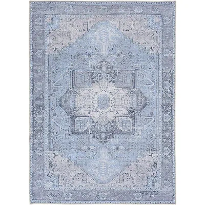 Kirkland's Amelie Silver Blue Classic Washable Area Rug