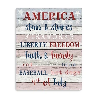 Kirkland's America Stars & Stripes Canvas Wall Plaque In Multi