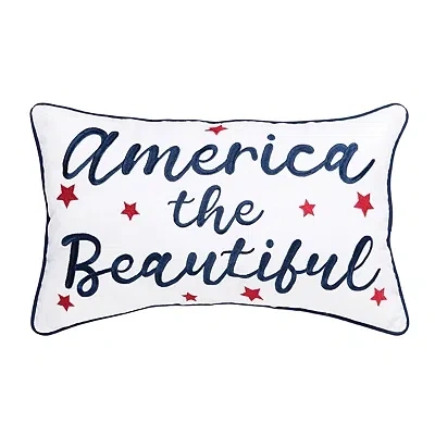 Kirkland's America The Beautiful Embroidered Pillow In White