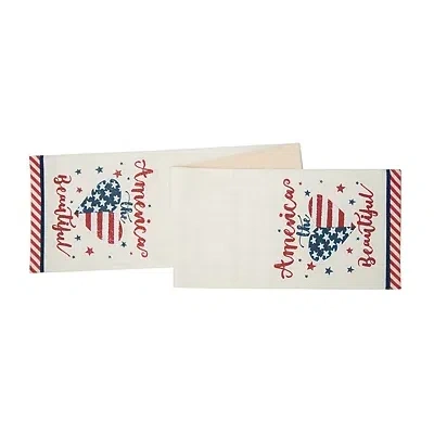 Kirkland's America The Beautiful Heart Table Runner In White