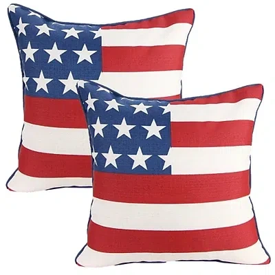 Kirkland's American Flag Outdoor Pillows In Gray