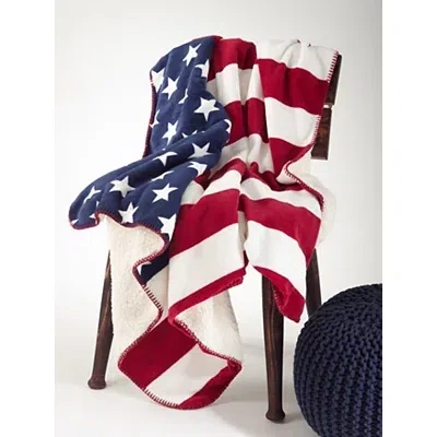 Kirkland's American Flag Patriotic Sherpa Throw Blanket In Multi