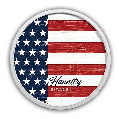 Kirkland's American Flag Personalized White Frame Wall Plaque