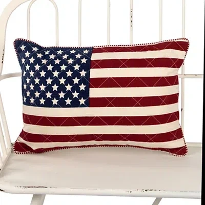 Kirkland's American Flag Quilted Pillow In White