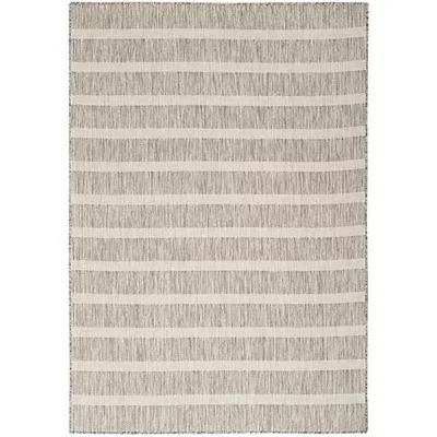 Kirkland's & Ivory Striped Positano Outdoor Rug In Gray