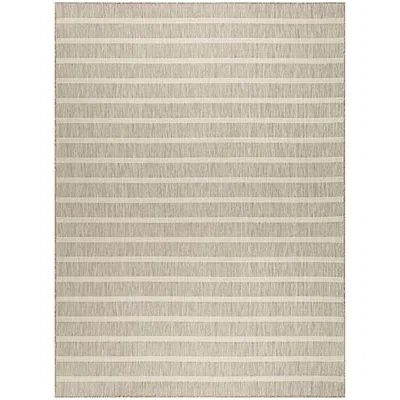 Kirkland's & Ivory Striped Positano Outdoor Rug In Gray