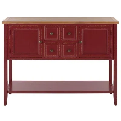 Kirkland's & Oak 4-drawer Charlotte Sideboard In Red