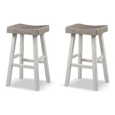 Kirkland's & White Backless Cooper Bar Stools In Gray