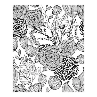Kirkland's & White Floral Garden Peel Stick Wallpaper In Gray