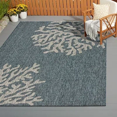 Kirkland's Andros Reef Captiva Outdoor Area Rug In Blue