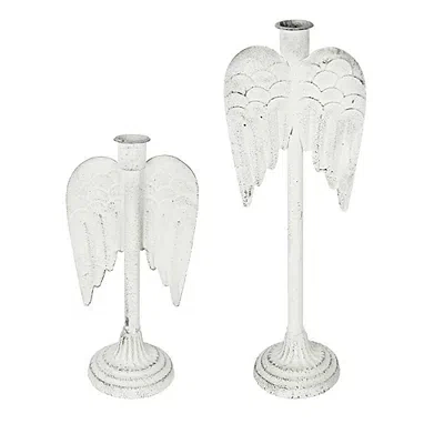 Kirkland's Angel Wing Taper Candle Holders In White
