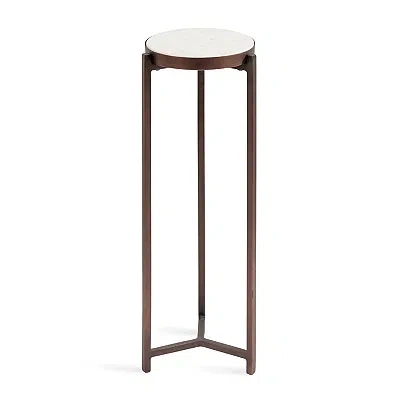 Kirkland's Angular Marble Accent Table In Gold