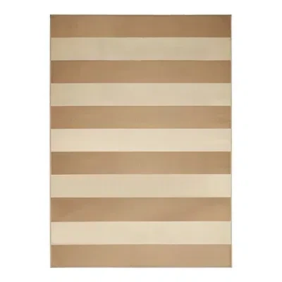 Kirkland's Anika Natural Striped Washable Area Rug In Brown