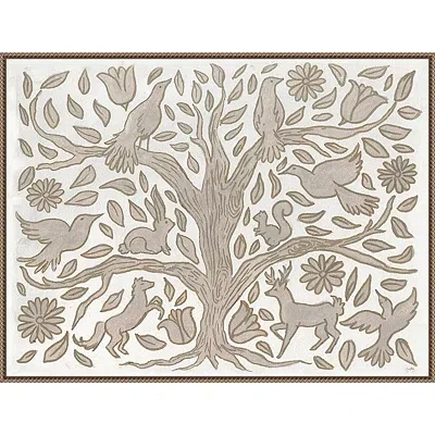 Kirkland's Animal Tree Canvas Art Print In Neutral