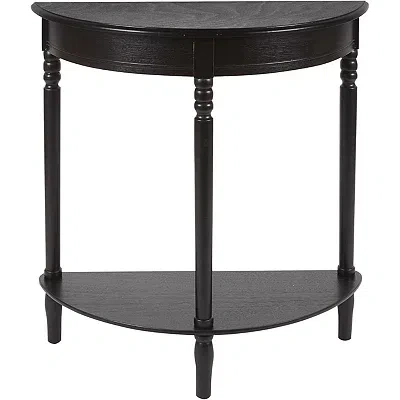 Kirkland's Antique Black Half Round Console Table