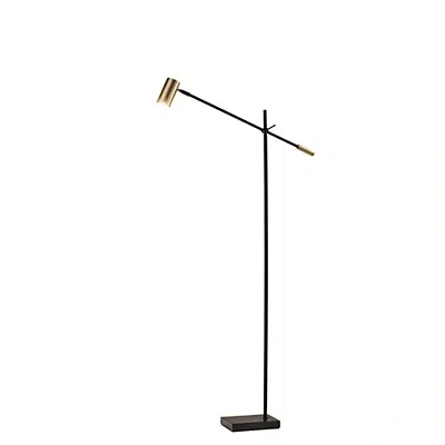 Kirkland's Antique Brass And Black Adjustable Arm Floor Lamp