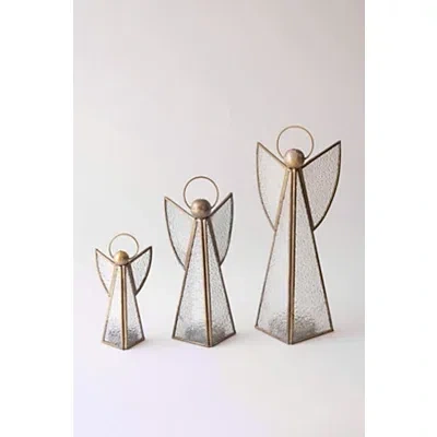 Kirkland's Antique Brass Angel Candle Holders In Brown
