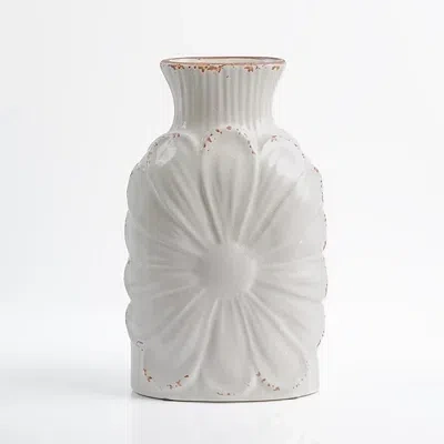 Kirkland's Antique Floral Stoneware Vase In White