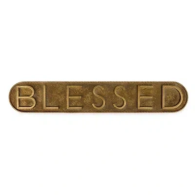 Kirkland's Antique Gold Blessed Wall Plaque In Burgundy