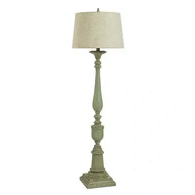 Kirkland's Antique Green Bourgault Floor Lamp In White