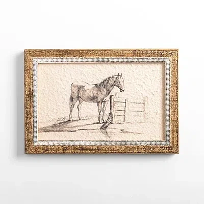 Kirkland's Antique Horse Sketch Framed Art Print In Multi