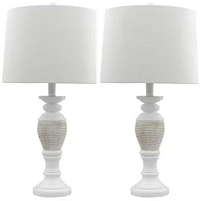 Kirkland's Antique Ivory Spun Center Table Lamps In Multi