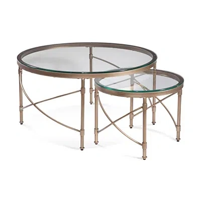 Kirkland's Antique Nesting Coffee Tables In Gold