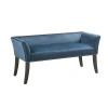Kirkland's Antique Sapphire Low Back Upholstered Bench In Blue