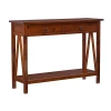 Kirkland's Antique Tobacco Console Table With Bottom Shelf In Brown