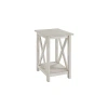 Kirkland's Antique Whitewashed Wood Rectangular Side Table In White