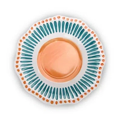 Kirkland's Aqua Dotted Melamine Salad Plate In Multi
