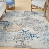 Kirkland's Aquamarine Starfish Coastal Area Rug In Gray