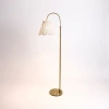 Kirkland's Arched Floor Lamp With White Rattan Shade In White
