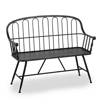 Kirkland's Arched Metal Outdoor Bench In Black