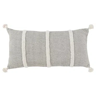 Kirkland's Artisanal Striped Lumbar Pillow In Gray