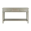 Kirkland's Ash Gray Pine Wood 3-drawer Console Table In Green