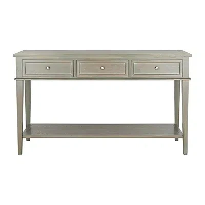 Kirkland's Ash Gray Pine Wood 3-drawer Console Table In Green