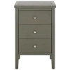 Kirkland's Ash Gray Wood 3-drawer Denise End Table In Green
