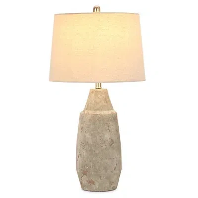 Kirkland's Aspen Textured Ceramic Table Lamp In Brown