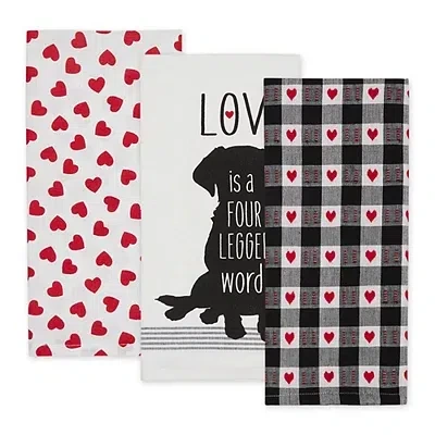 Kirkland's Assorted Dog Love Valentines Dish Towels In Multi