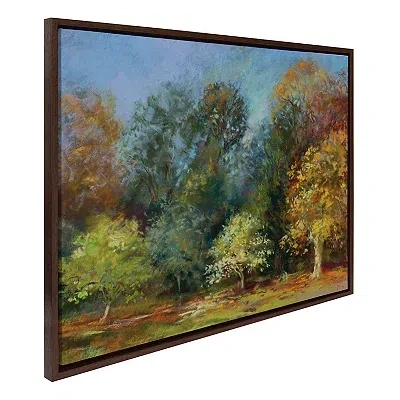 Kirkland's Autumn Forest Day Framed Canvas Art Print In Multi