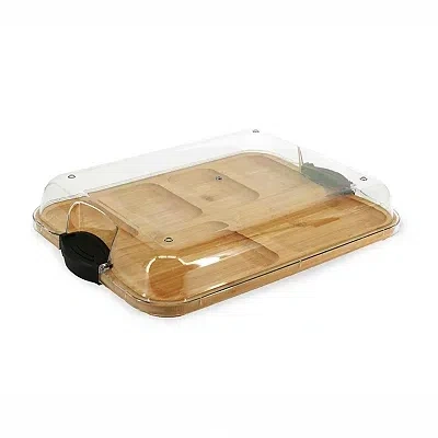 Kirkland's Bamboo 6-section Serving Tray With Lid In Brown