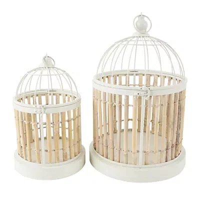 Kirkland's Bamboo Bird Cages In White