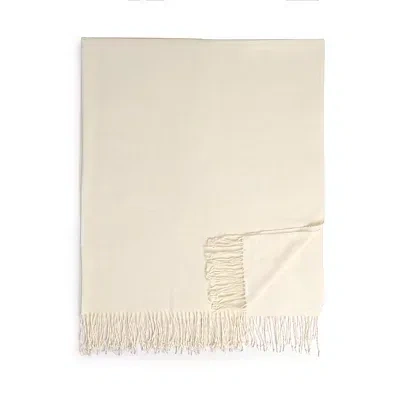 Kirkland's Bamboo Blend Fringe Throw In White