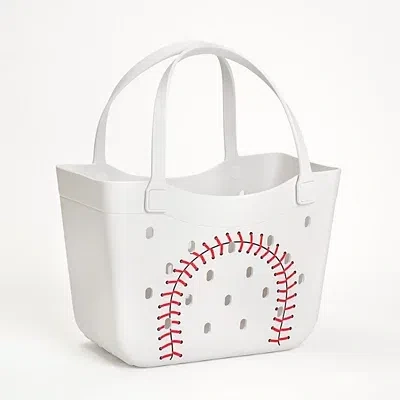 Kirkland's Baseball Carry-all Basket Tote In White